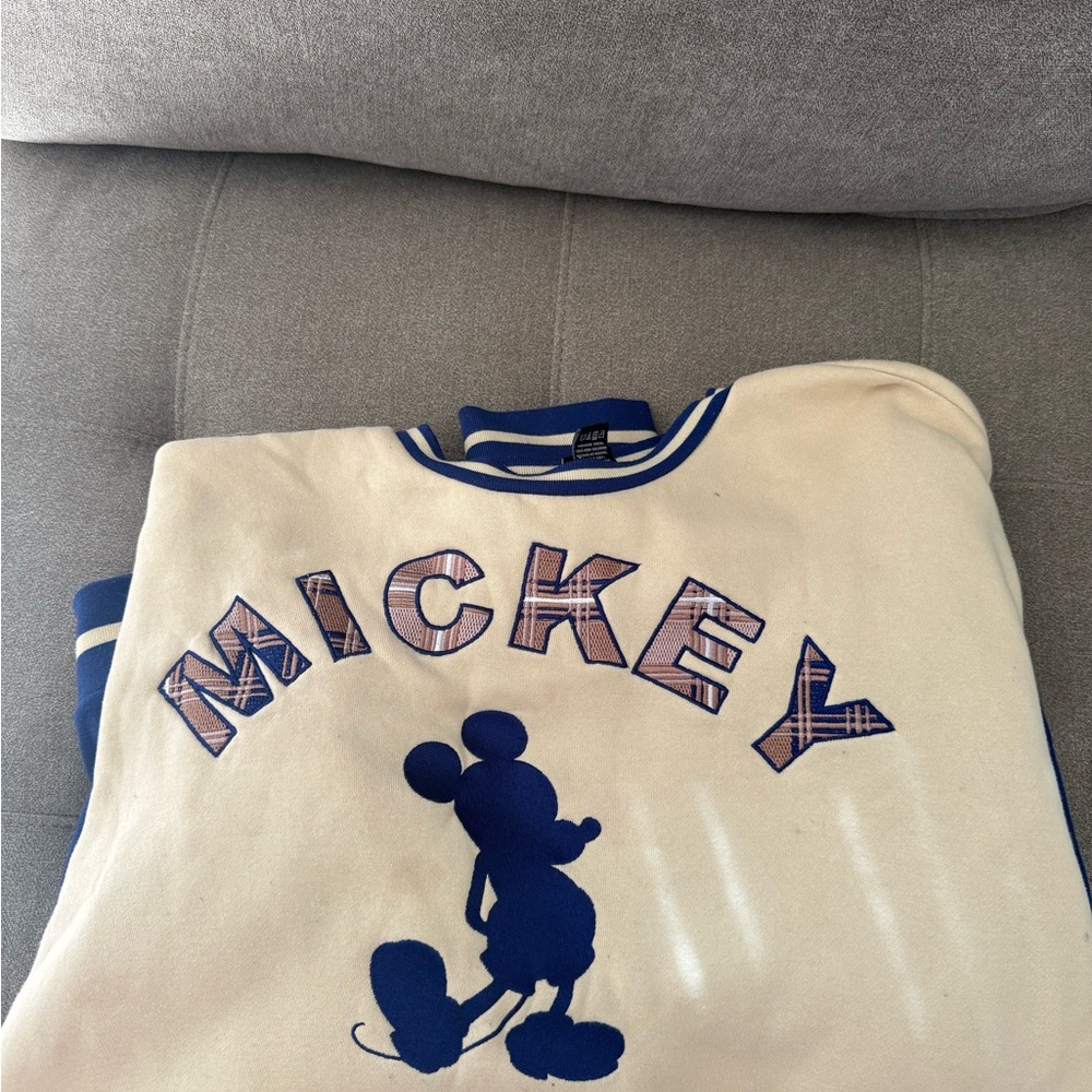 Disney Mickey Mouse Cream and Blue Kids Sweatshirt